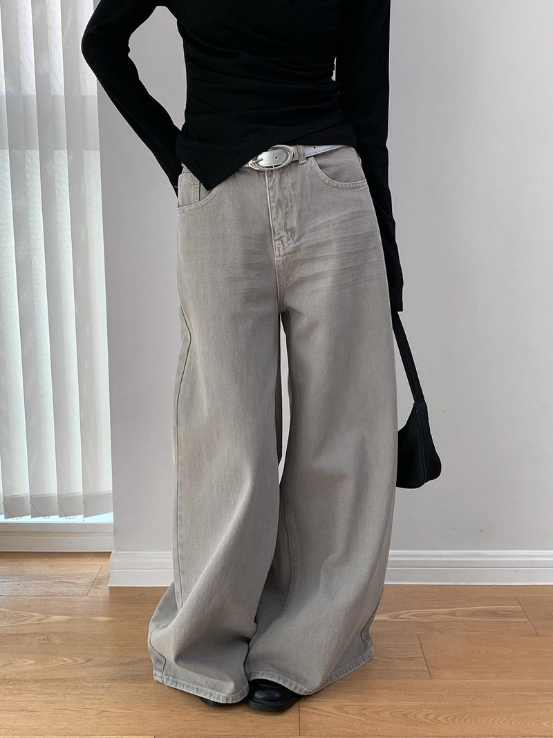 Four Seasons Wide Washed Cotton Pants