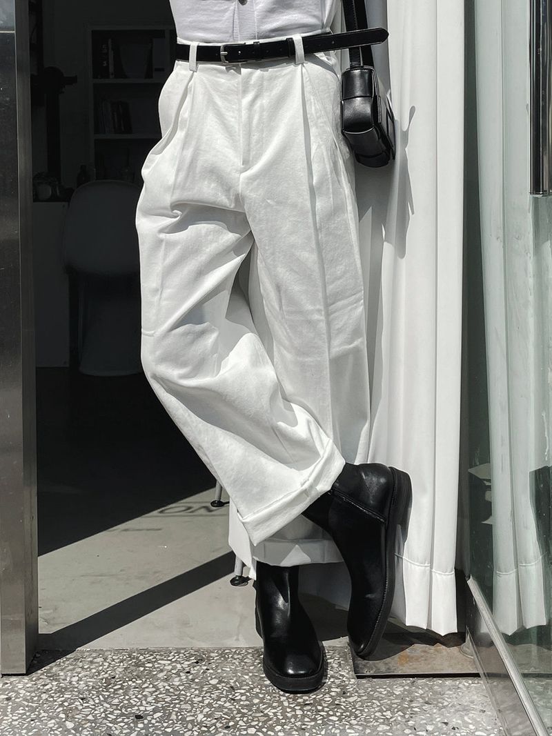ASCLO Reverse Tuck Cotton Pants (4color)