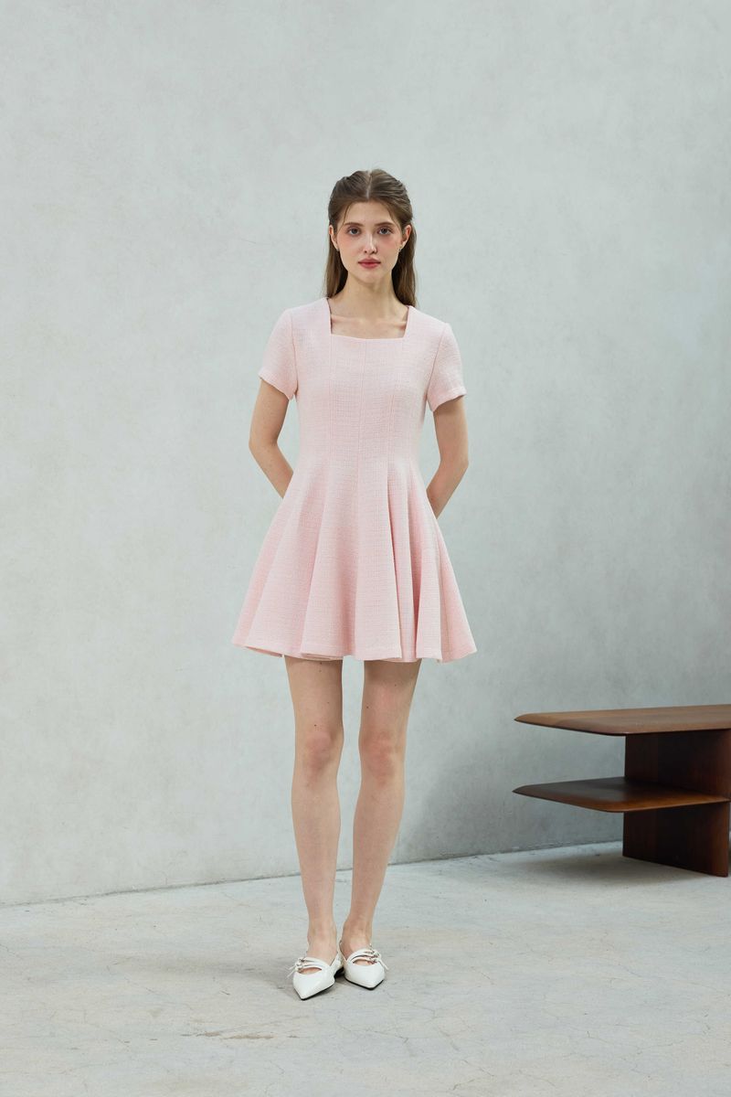 LANI TWEED DRESS / PINK