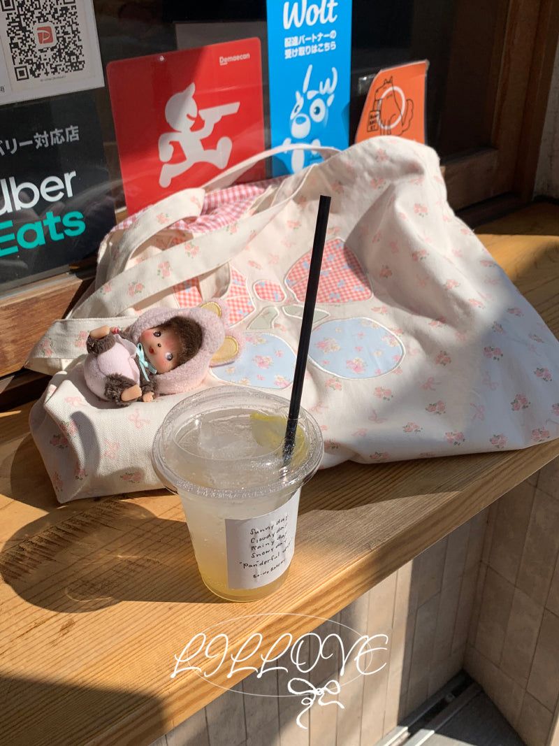 [by LILLOVE] cherrybell cotton bag (reversible)