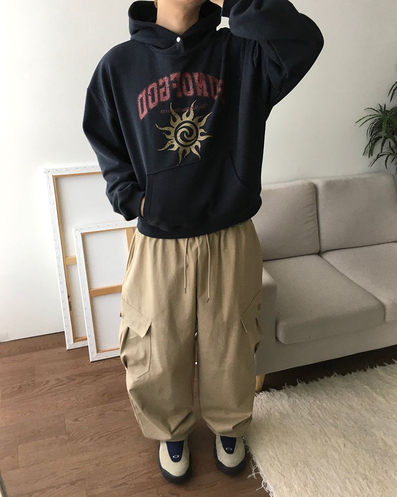 Heli Printed Crop Hoodie