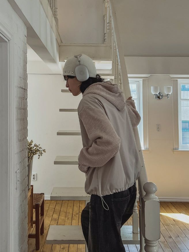 Tech Color Matching High Neck Hood Zip-Up