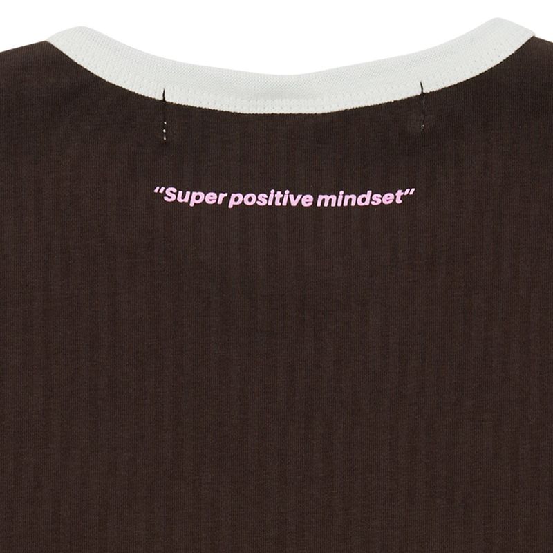 グッドバイブオンリーリンガーTシャツ_ブラウン