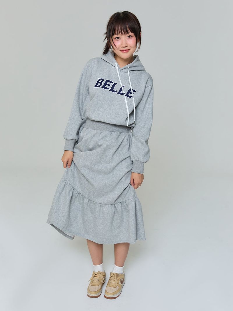 BELLE HOODED LONG DRESS - GRAY