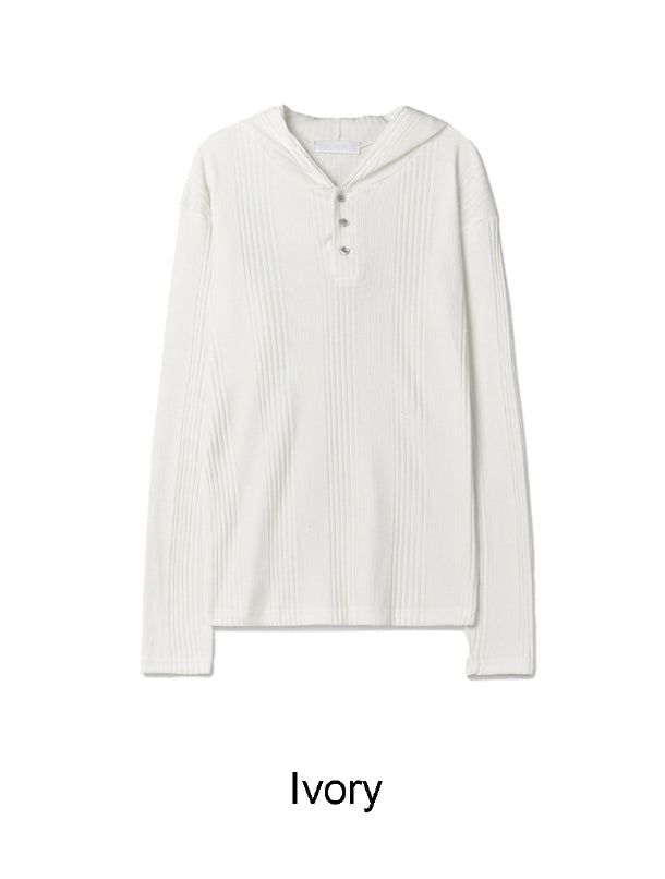 Charis Henley Neck Hooded Knit