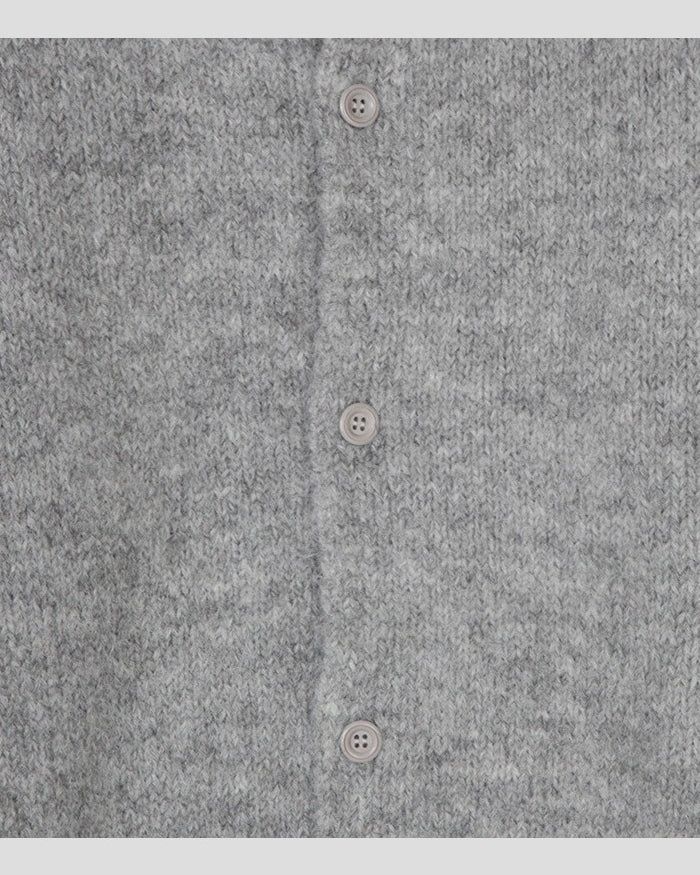(UNISEX) Wool-mix Heavy Brush Knit Cardigan