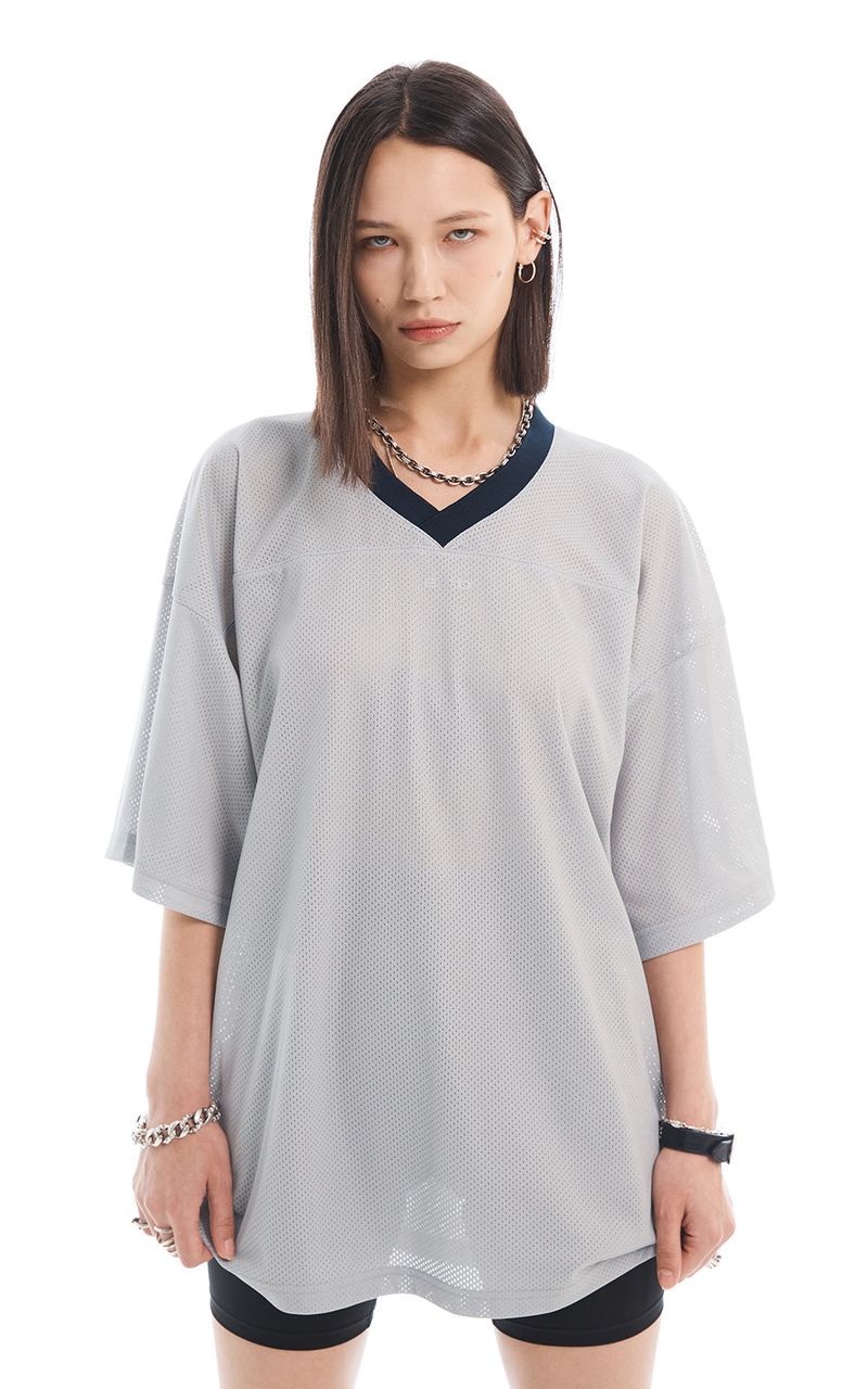 MESH JERSEY T-SHIRT_GRAY