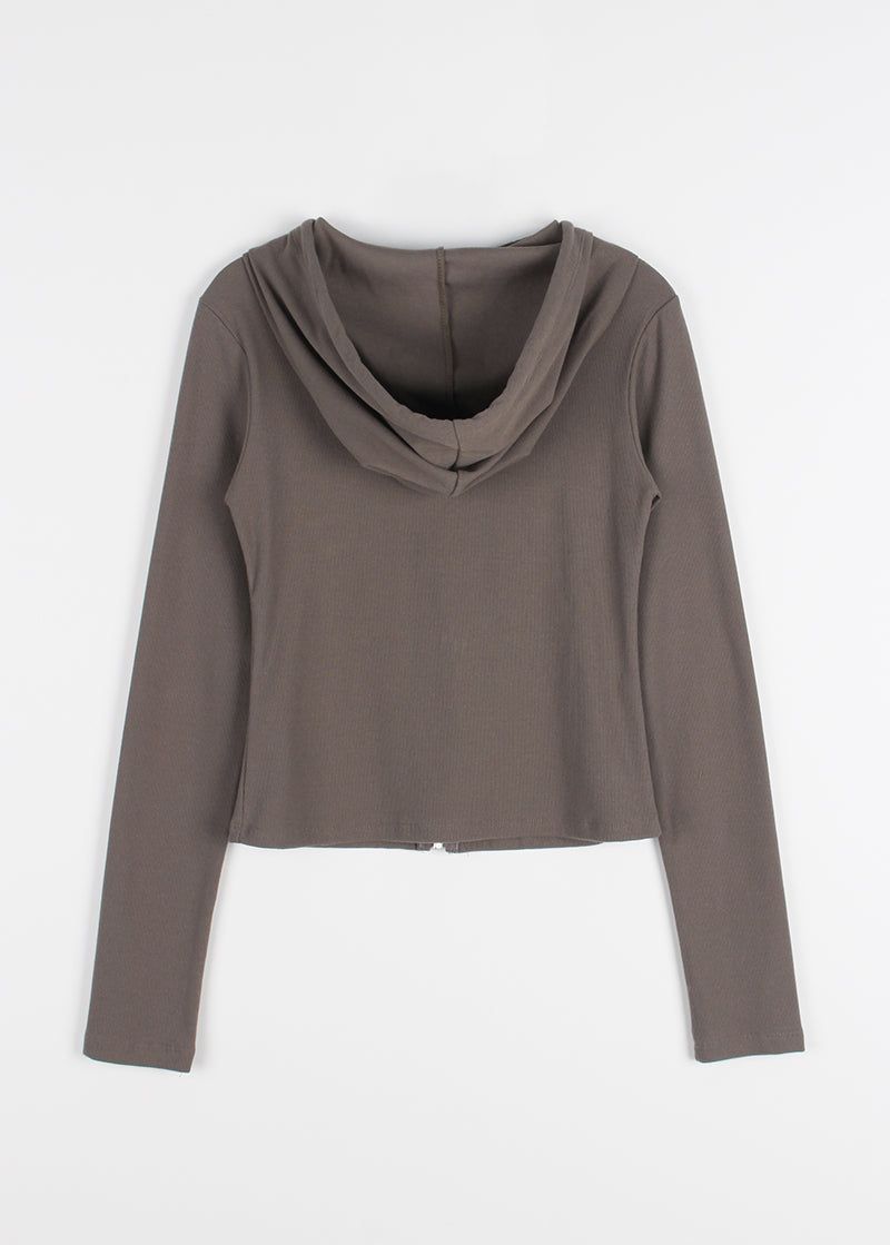 RIB SLIM HOOD ZIP-UP