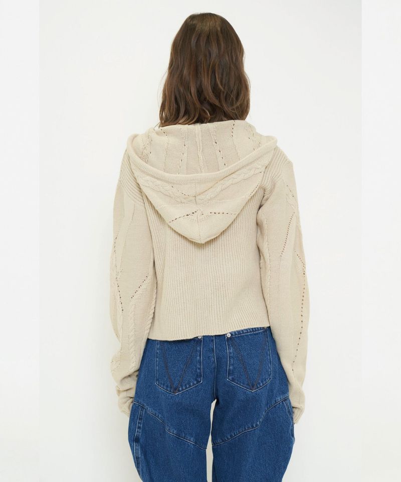 DOUBLE ZIP KNIT HOODIE