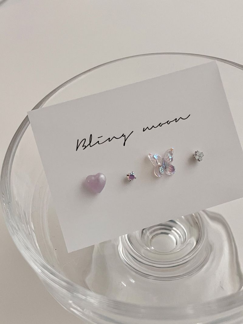 [4 set] jelly butterfly piercing set