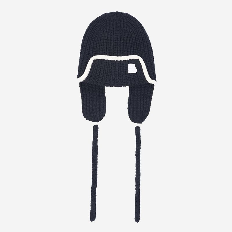 Edge Ear Flap Beanie (Black)