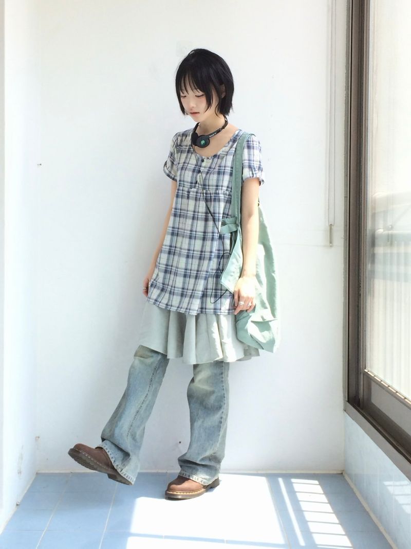 Vintage blue bootcut pants