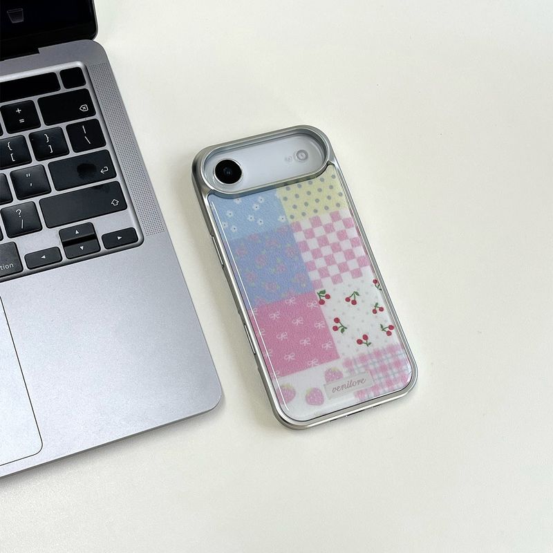 [MADE][Glass Silver Bumper Case]  Knit Patchwork Case ⋆ small patch