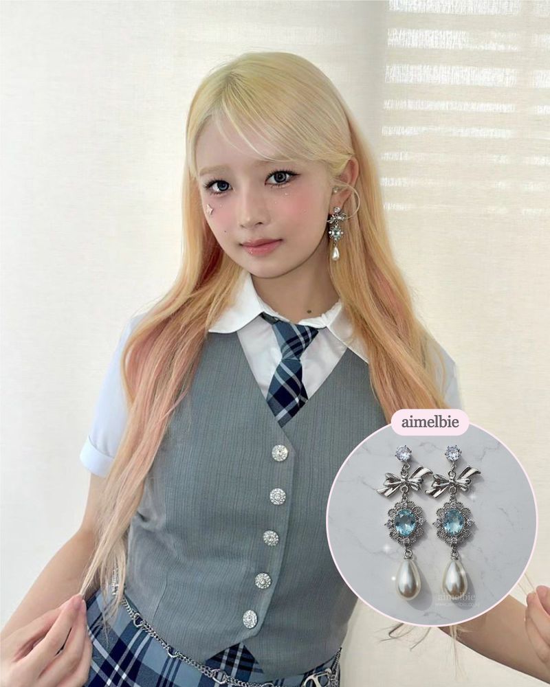 [IVE Wonyoung, Rei Earrings] Aqua Jewel Princess Earring - Fancy Version