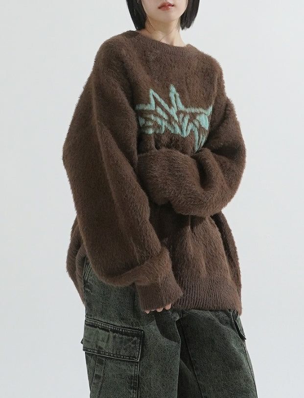 Wing angora touch knit
