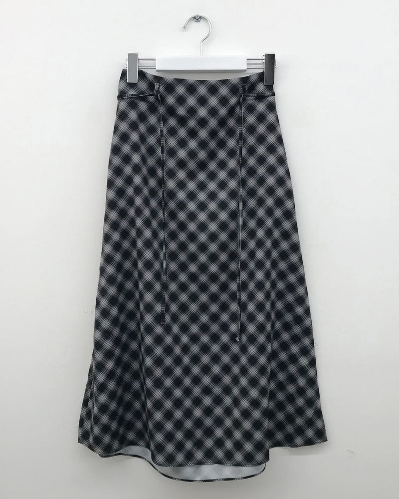 Mellow Chiffon Checkered Skirt (2 Colors)