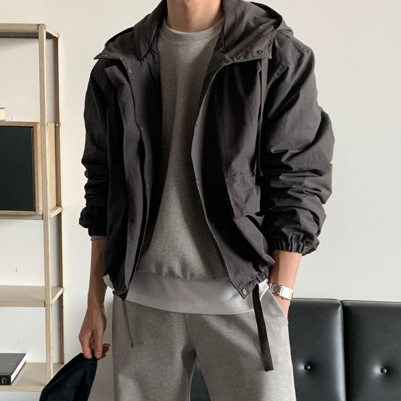 LMN Rectangle Short Hooded Bomber Jacket (3 colors)