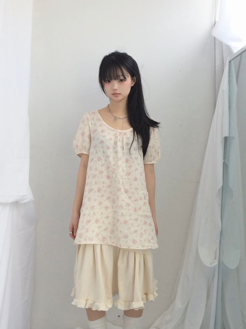 Flare cotton incision skirt