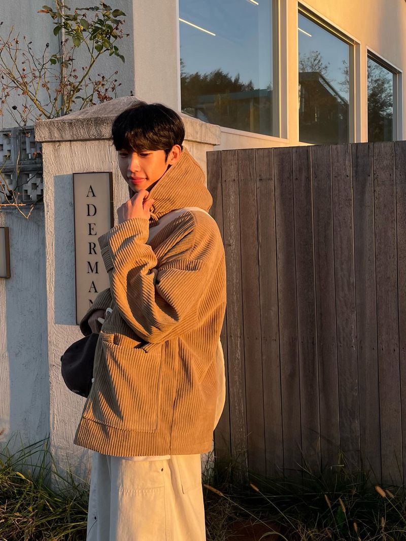 Ribbed Corduroy Duffle Coat (3 Colors)