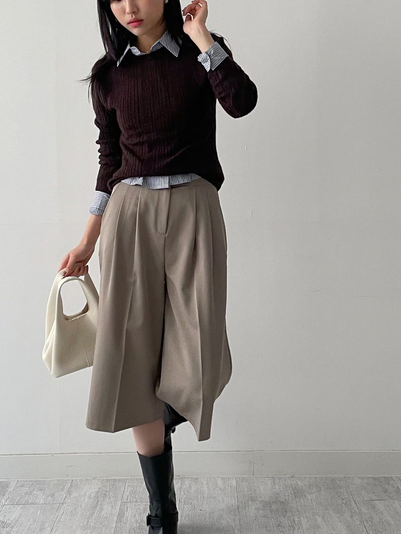 Mamonde Ribbed Knit T-shirt