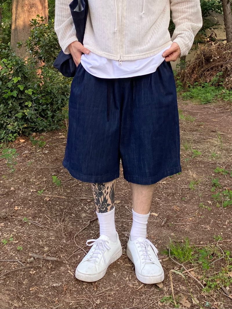 Denim Balloon Half Pants 2C