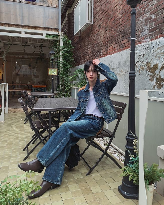 Morgan Corduroy Patch Wide Denim Pants