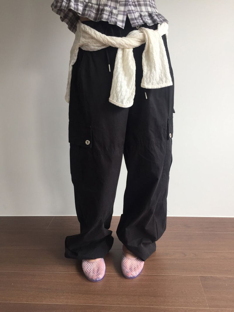 Peep Wide Cargo Pants (3color)