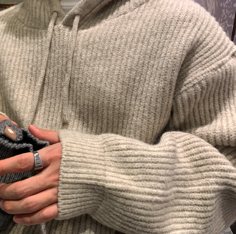  Sydney Heavy Duty Wool Blend Overfit Knit Hoodie