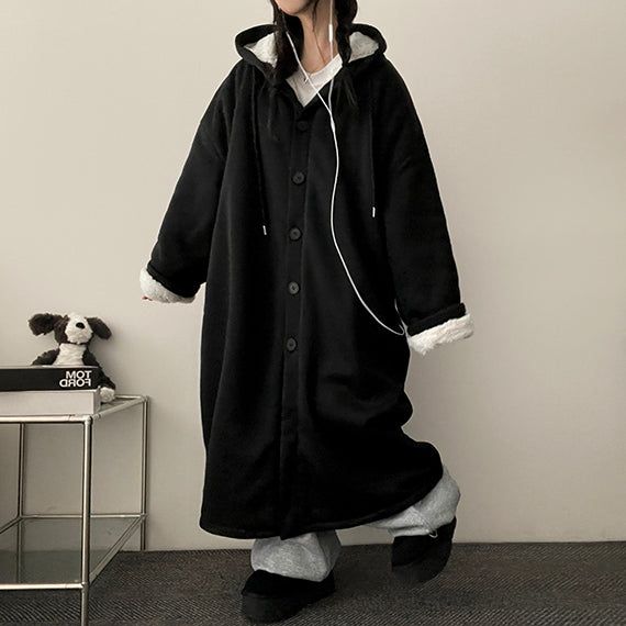 hijjoo（ハイチュー）の「ジャンヌファーウールライニングビッグボクシーフード付きコート（ジャケット/アウター）」