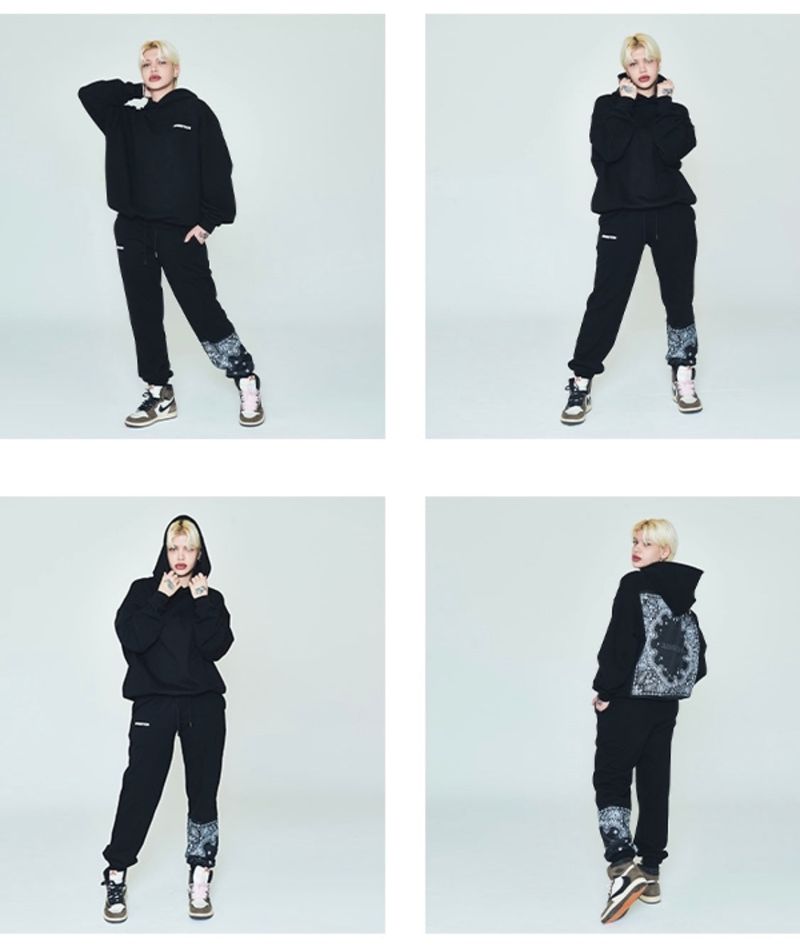 PAISLEY HOODIE BLACK