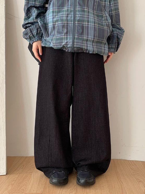 Sankyu Raw Denim Wide Pants
