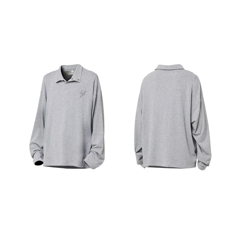 RELABEL('LABEL) Tencel cotton wool moisture wicking skin-friendly magnetic collar embroidery commuting knitted shirt
