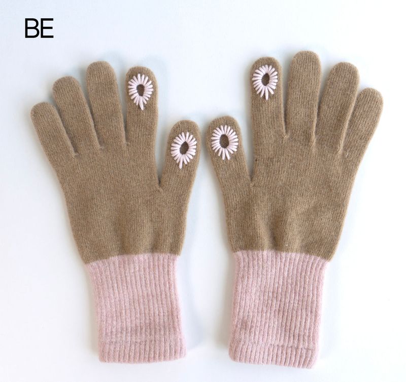 twoton twohole long touch finger gloves 3colors
