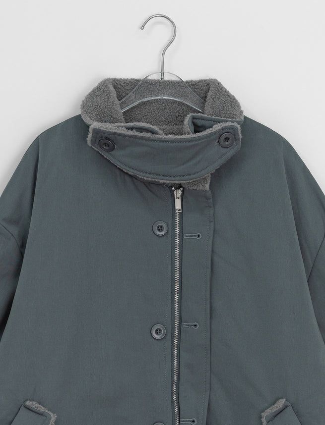 Panbi Wool Long Bomber Jacket