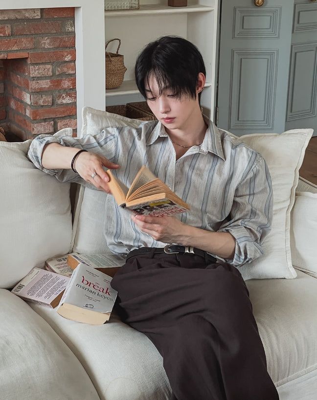 Senel Striped Over Fit Long Sleeve Shirt