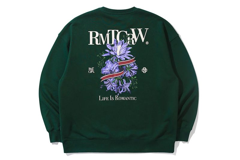FLOWER RIBBON SWEAT SHIRT_GREEN