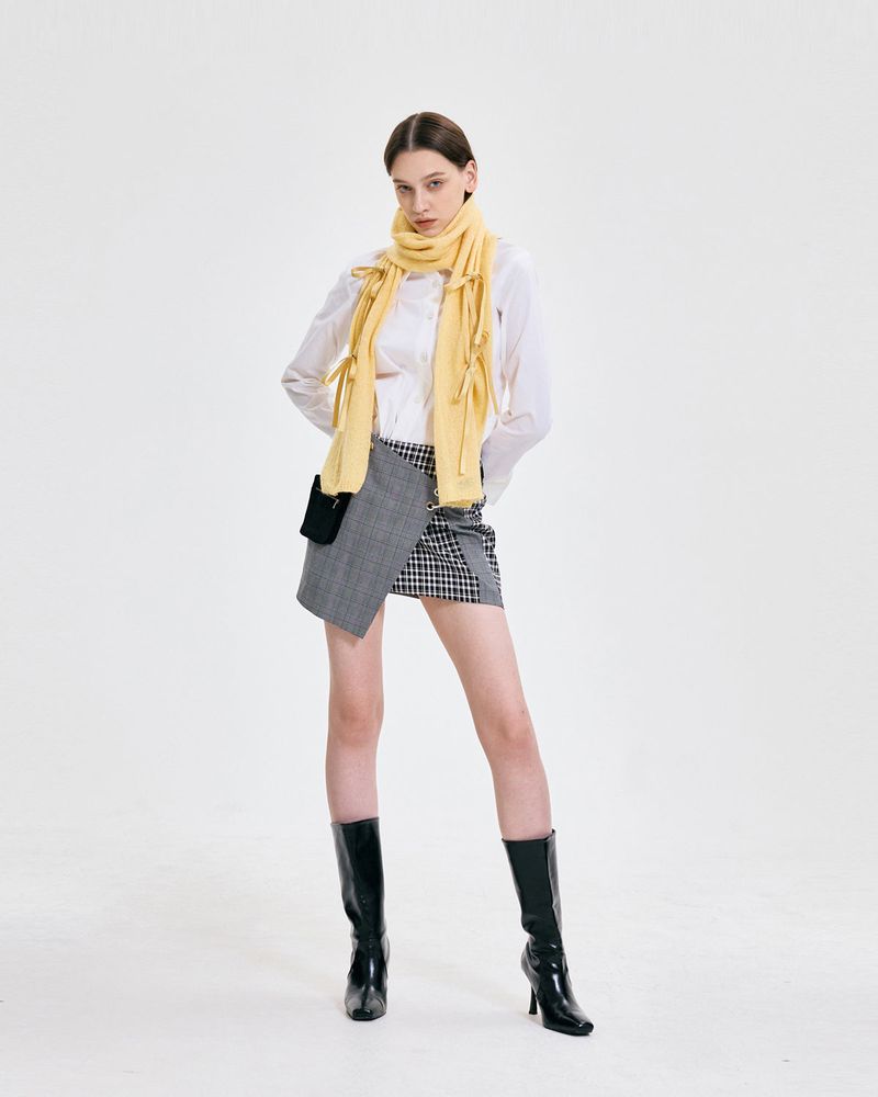 Ribbon Tied Muffler _ YELLOW