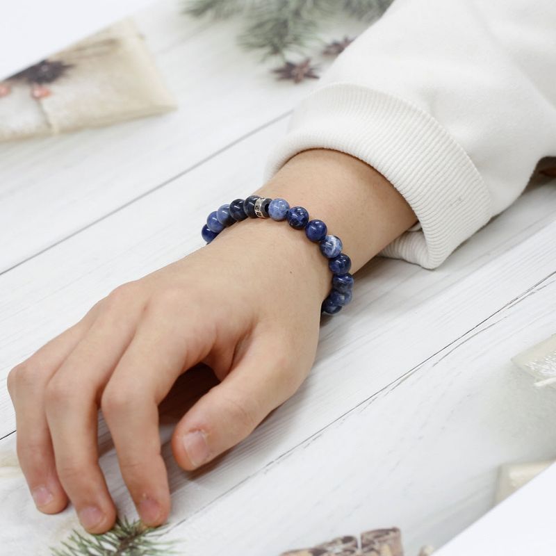 C22SVB-1005 Sodite natural stone gemstone men’s bracelet 8mm
