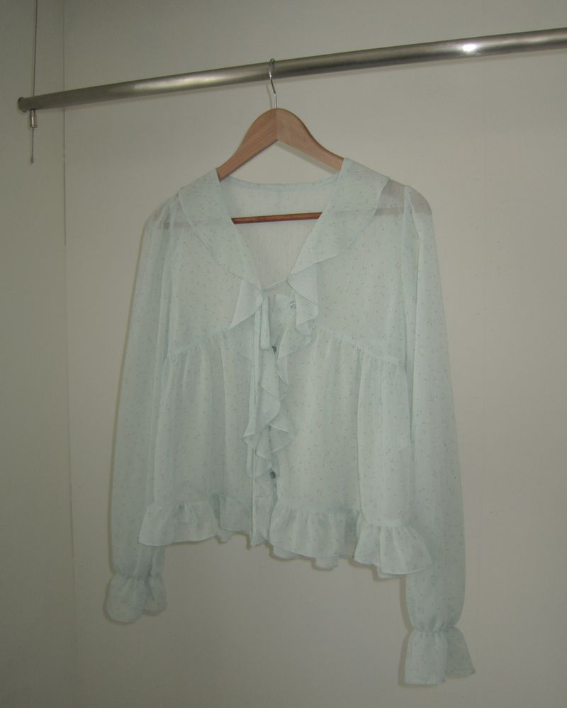 Mauve Frill Sheer Blouse
