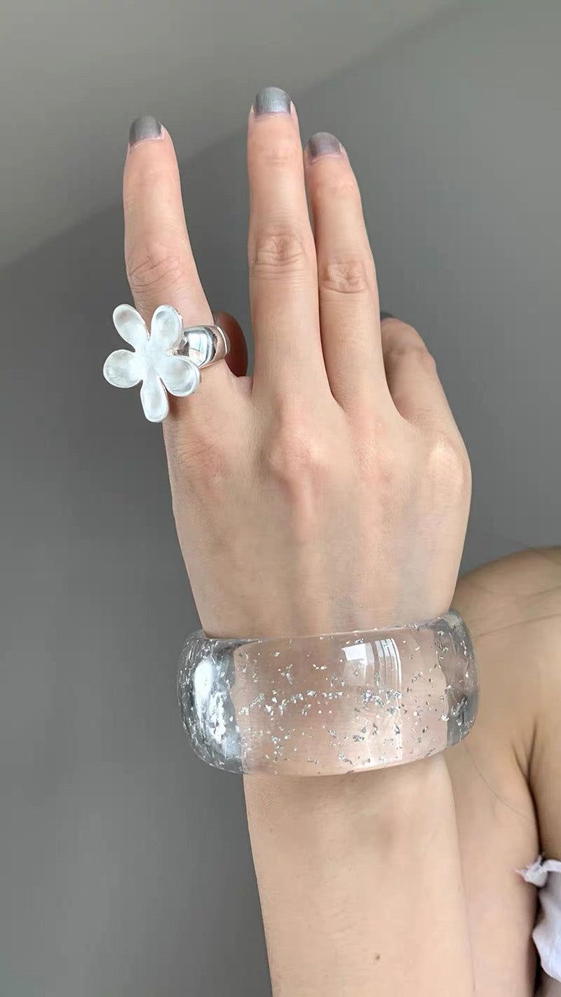 Clear glitter bangle