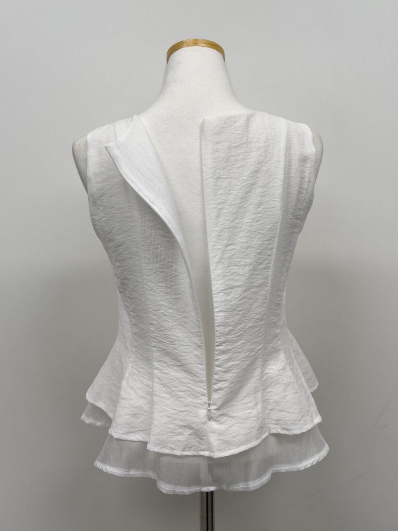 [Scarf SET] Liber Frill Sleeveless Blouse