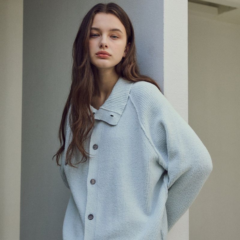 Always Buccle High-Neck Cardigan_4Color