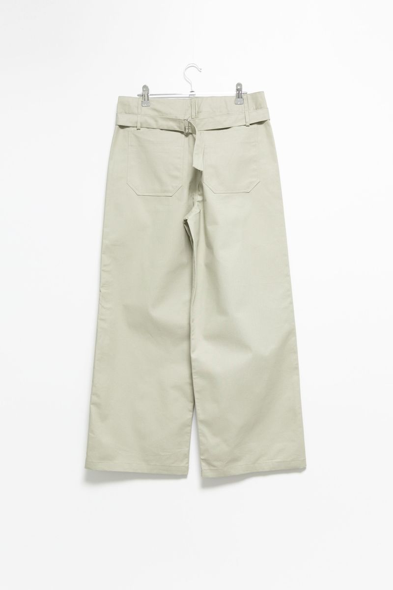 back buckle beige pants
