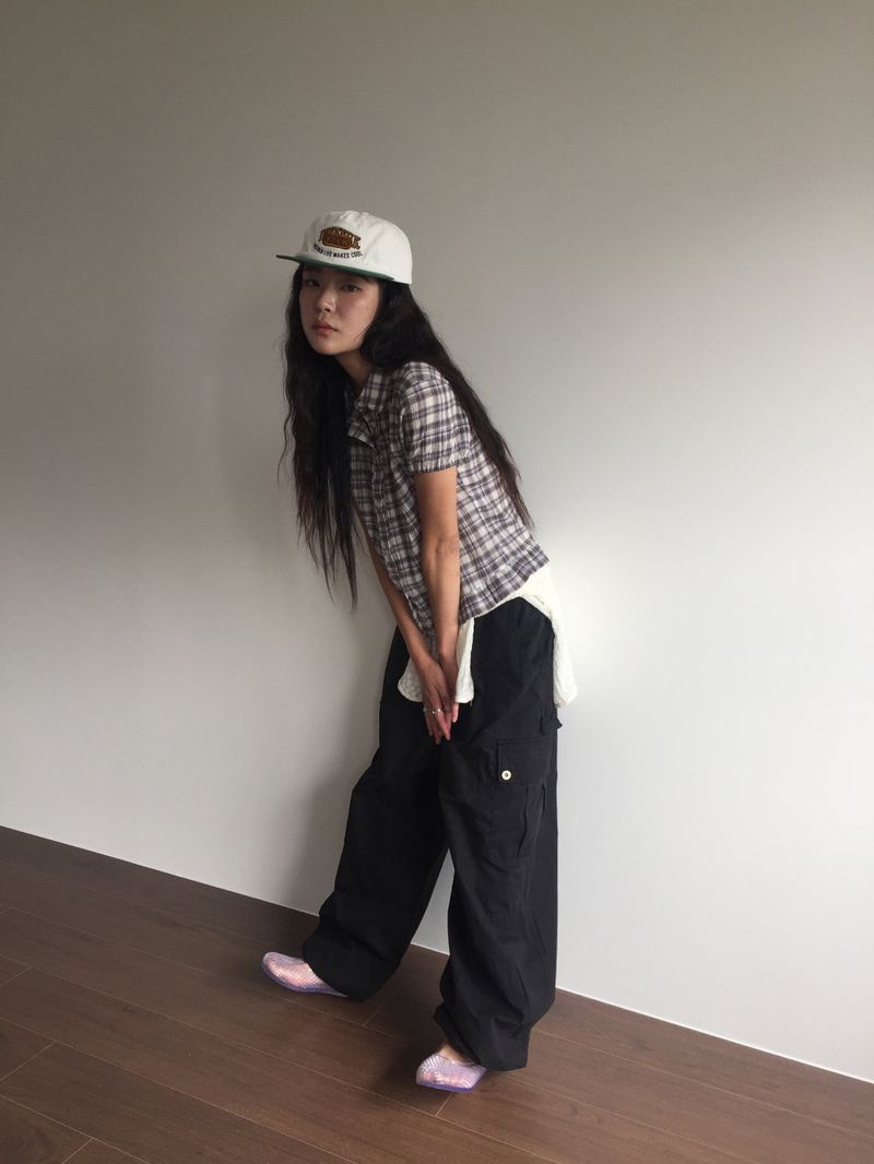 Peep Wide Cargo Pants (3color)