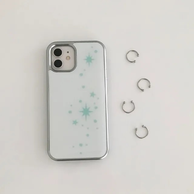 Light and stars in mint silver epoxy case