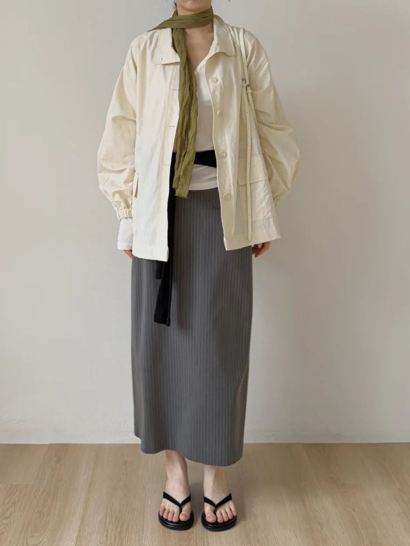 Low Nylon String Loose Fit Jacket