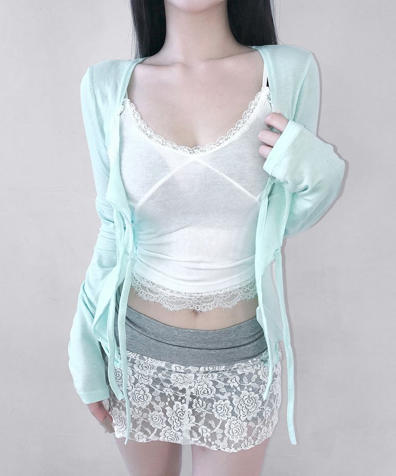 meego（ミーゴ）の「hearts lace sleeveless (3colors)（Tops）」