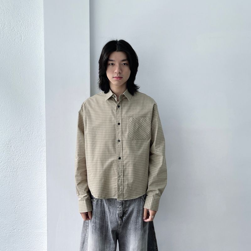 FADE MEET（フェードミート）の「Soft Grid Order Shirt（Tops）」