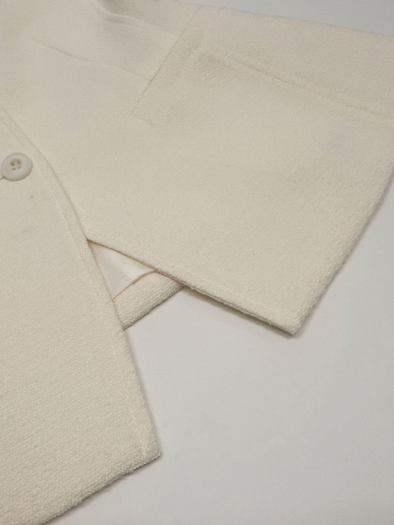 Twill Glass Boat Neck Jacket