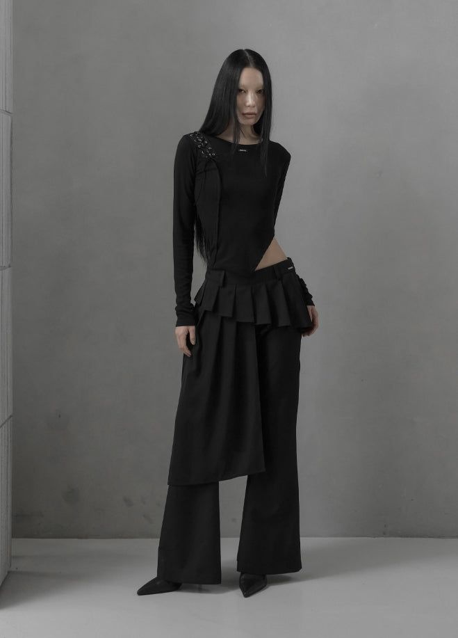 26SS★ [mnem] Distorted Eyelet Slit Top